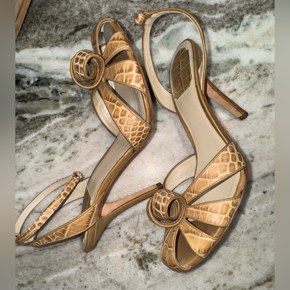 DIOR Embossed Ankle Strap Heel 38.5 - Picture 9 of 14